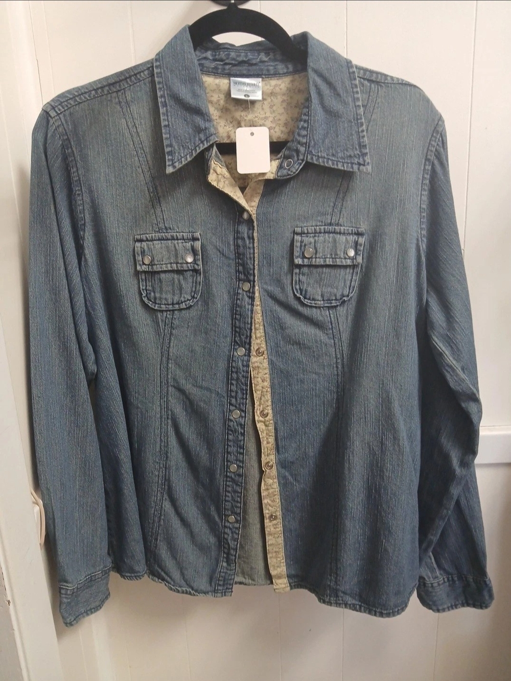 Motherhood Maternity Denim Long Sleeve Button Up Shirt